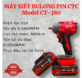 Máy siết bu lông pin CTC 380N.m 21V